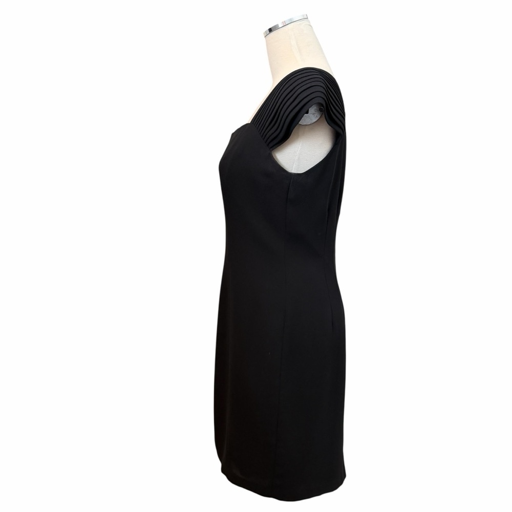 MARIANNA Black Cap-Sleeve Sheath Cocktail Dress Sz 8 - Picture 5 of 8